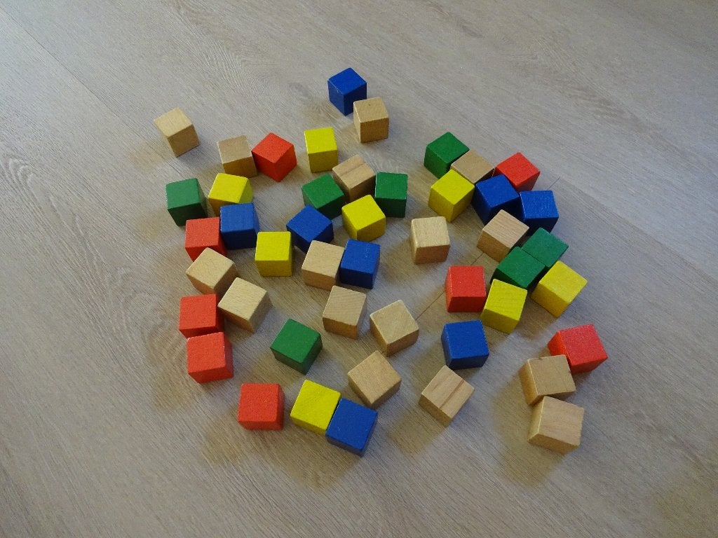 Blokken van hout, naturel en kleur, i.g.st., Ophalen of Verzenden, Gebruikt, Overige typen