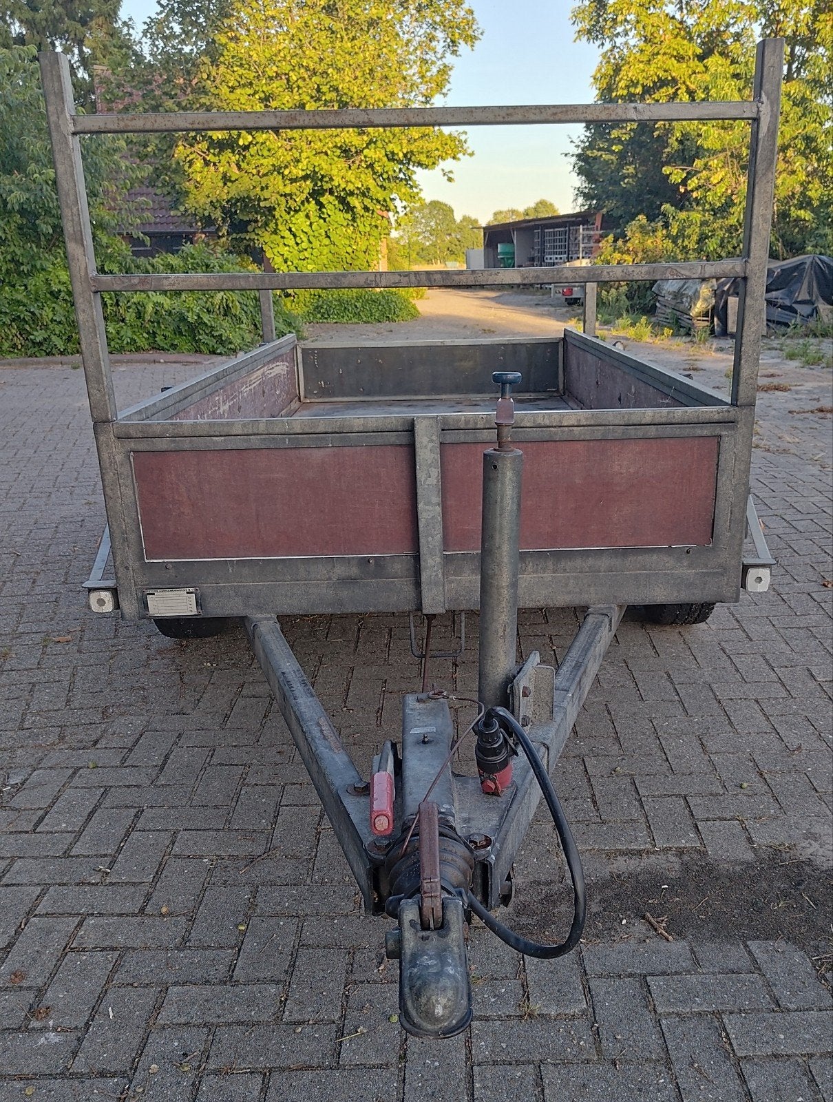 Robuuste Peters tandemas-aanhangwagen / machine-transporter, Ophalen, Gebruikt