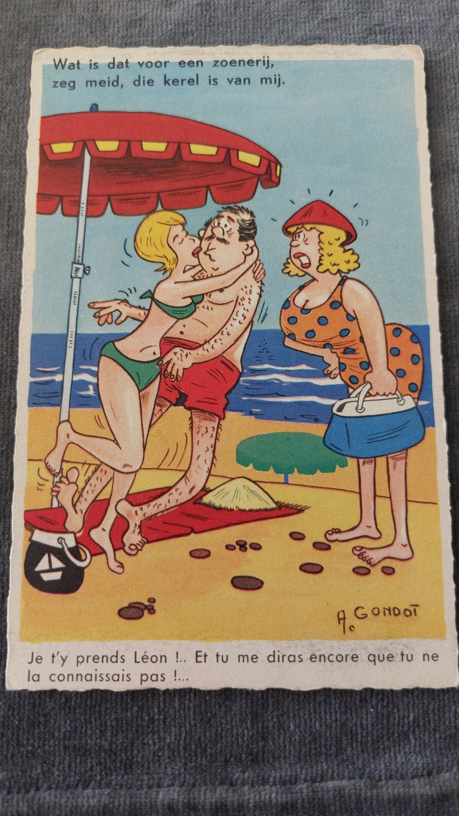 Fantasie humor, Wat is dat voor een zoenerij, zeg meid ....., Verzenden, 1940 tot 1960, Ongelopen, Overige thema's