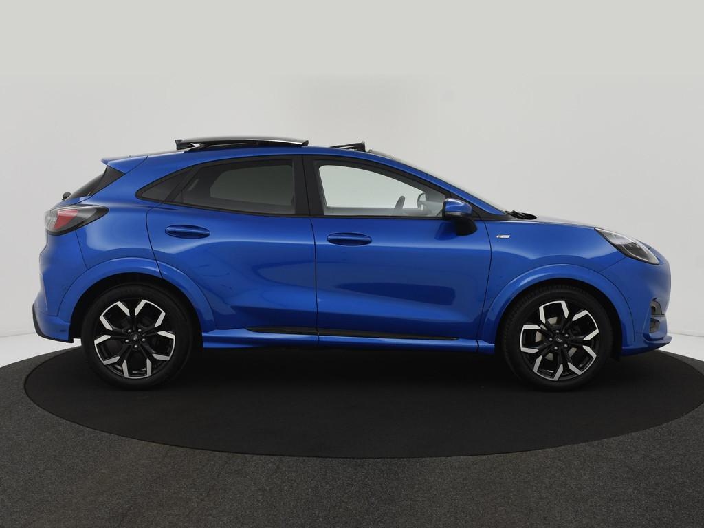 Ford Puma 1.0 EcoBoost 125PK Hybrid ST-Line X PANODAK|BLIS|A, 125 pk, Euro 6, Blauw, Leder en Stof
