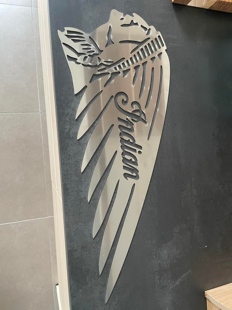 Indian Motorfiets Logo Wanddecoratie Metaal, Motoren, Onderdelen | Harley-Davidson, Ophalen of Verzenden, Nieuw