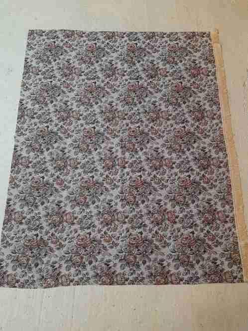 Vintage grand foulard antiek bloem dessin 184/147 cm