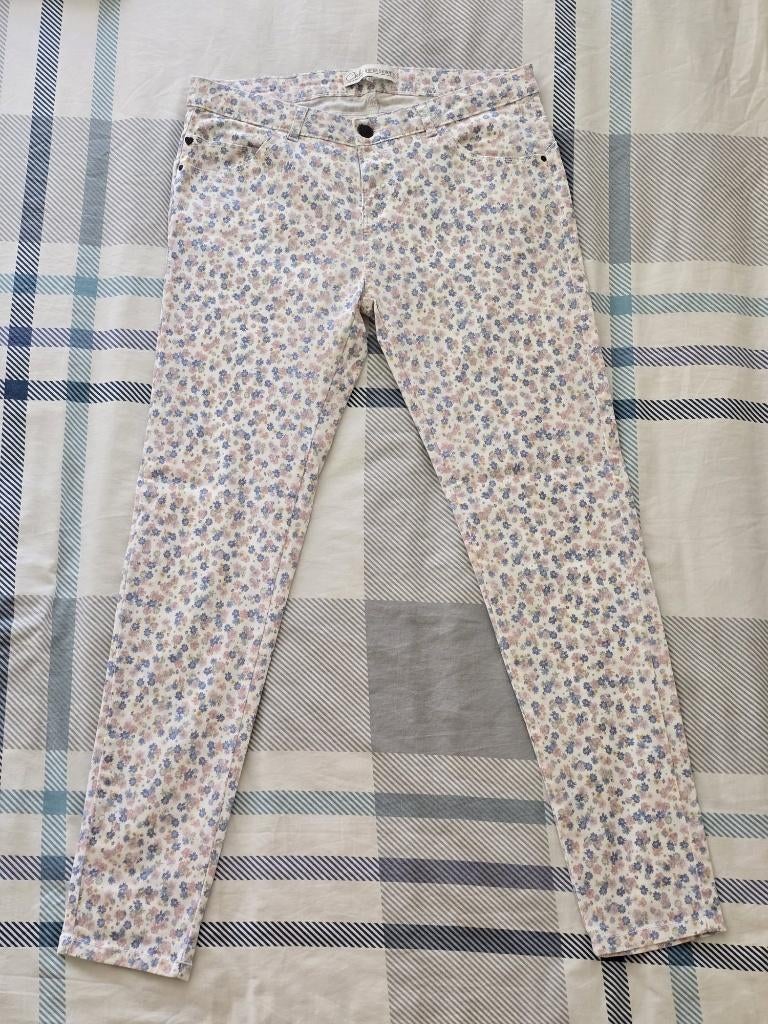 Dames skinny broek met bloemenprint, Kleding | Dames, Broeken en Pantalons, Overige kleuren, Maat 42/44 (L), Nieuw, Ophalen of Verzenden