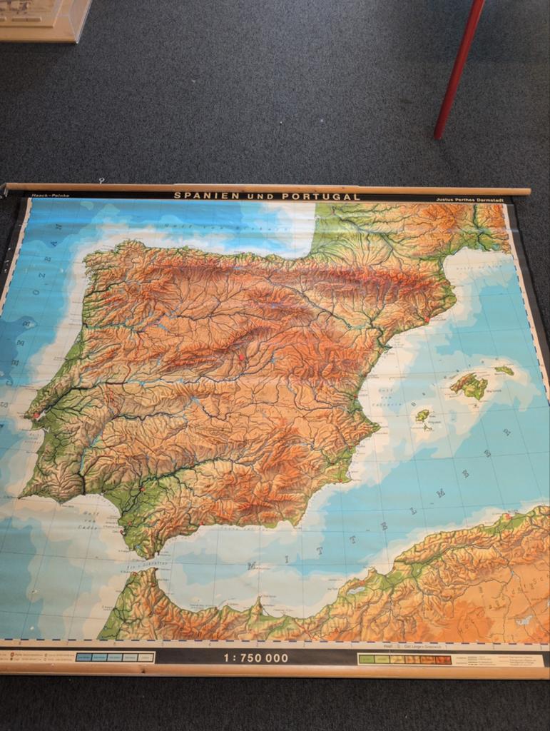 Vintage Landkaarten: Spanje, Portugal, Duitsland, Europa, Diverse, Europa Overig, Landkaart, 1800 tot 2000