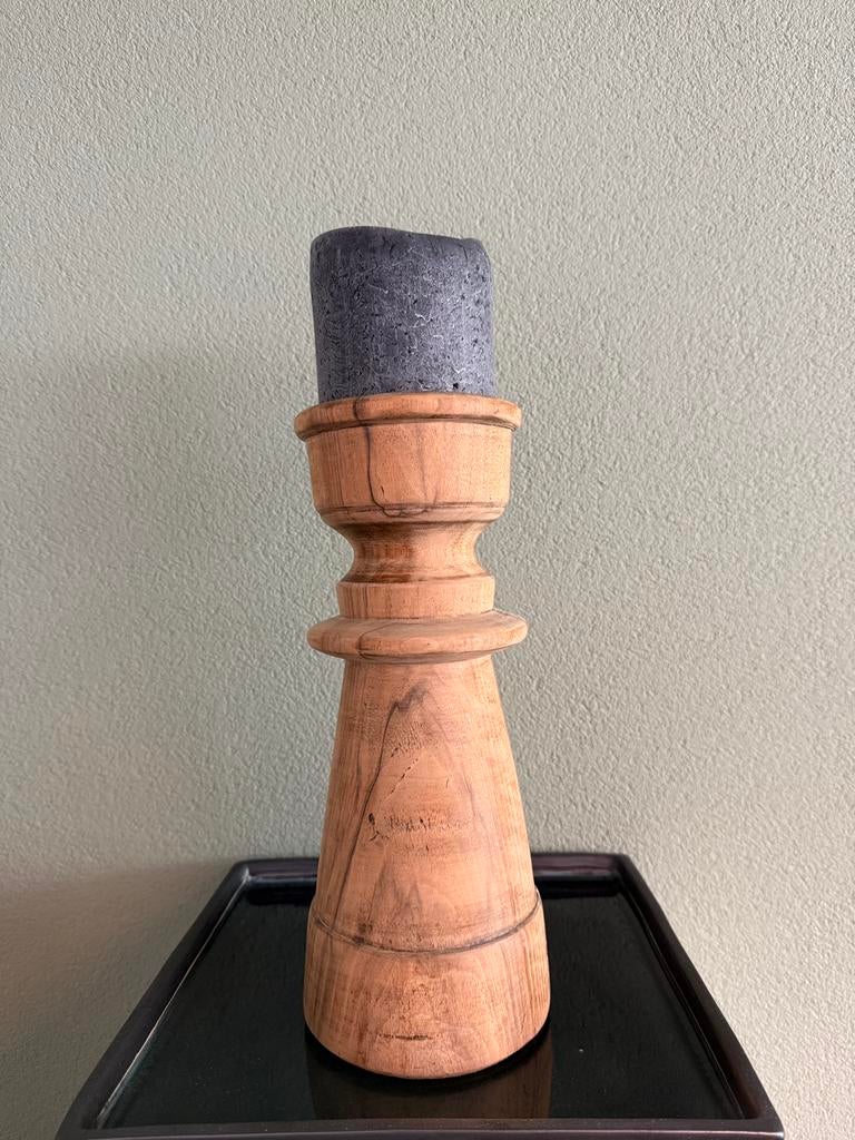 Grote Houten Kandelaar / Stoer / Landelijk, Ophalen of Verzenden, Zo goed als nieuw, Hout, 75 cm of meer
