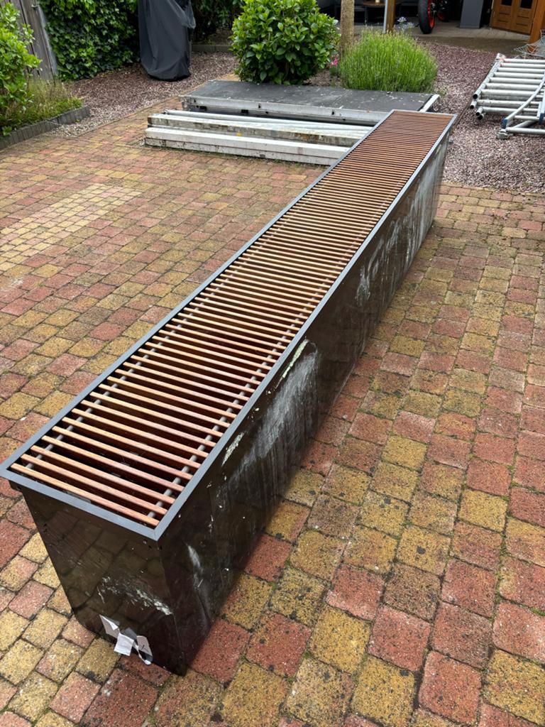 Convectorput met houten rooster - 320x36x65cm, Ophalen, 30 tot 80 cm, Overige typen, 150 cm of meer