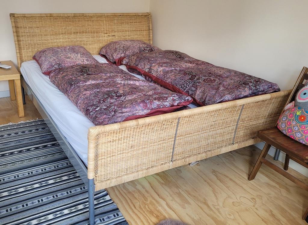 2-persoons bed IKEA Sultan Komet incl. 2 matrassen Hedfors, Ophalen, Overige materialen, Gebruikt, Overige kleuren