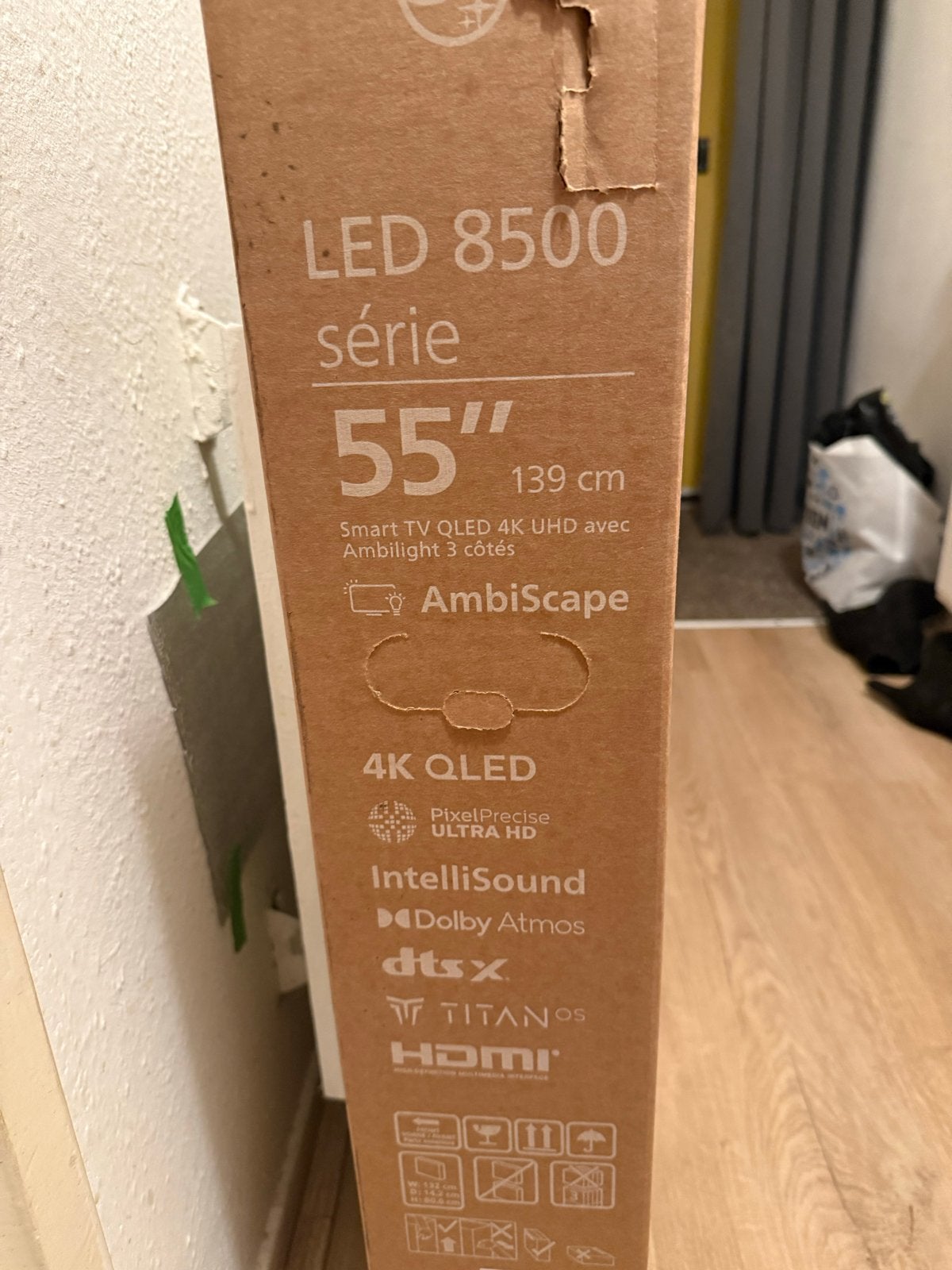 Philips 55" 4K QLED Smart TV met Ambilight, Ophalen, Philips, QLED, 50 Hz
