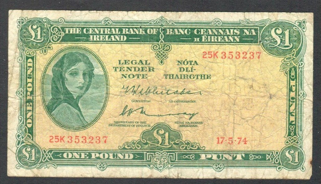 Bankbiljet - IRELAND - 1 POUND - 1969., Ophalen of Verzenden, Overige landen, Los biljet