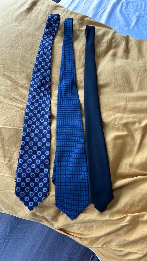3 stropdassen blauw/zwart, Ophalen of Verzenden, Zo goed als nieuw, Blauw, Met patroon