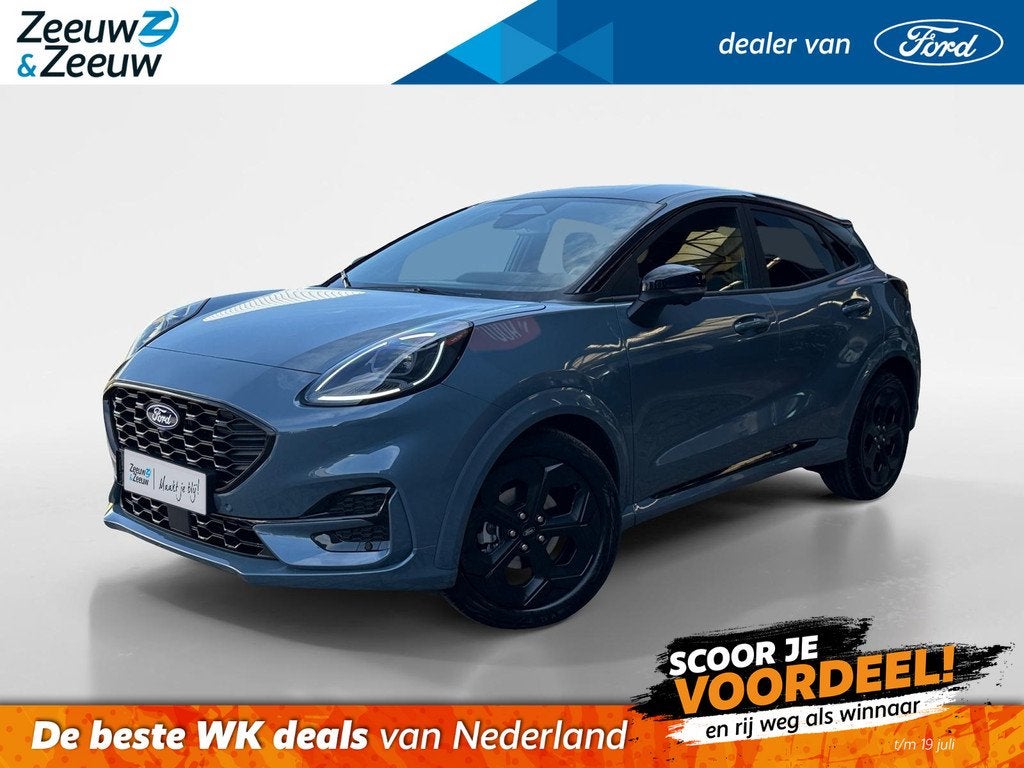 Ford Puma 1.0 EcoBoost Hybrid BlueCruise Edition | Nieuw te, Auto's, Ford, 12 maanden, Puma, Blauw, Leder en Stof