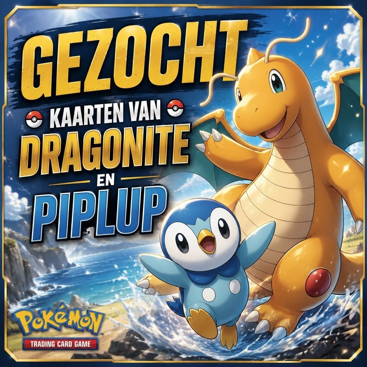 #Gezocht# kaarten van dragonite en piplup, Ophalen of Verzenden