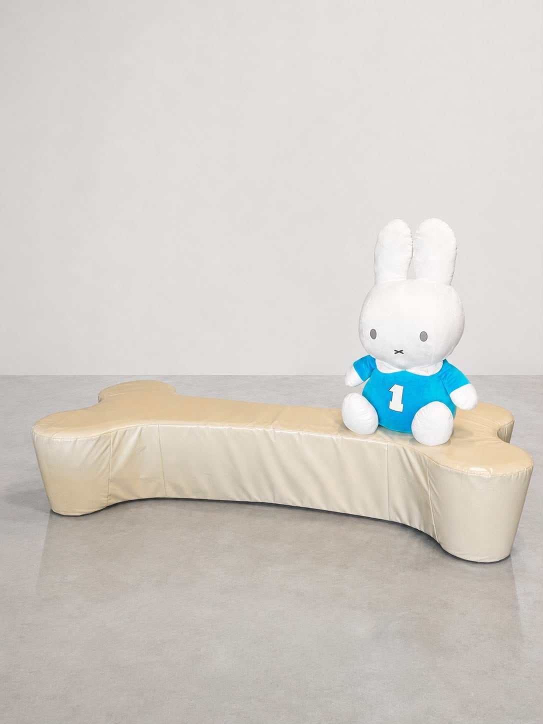 Pop Art ‘BONE’ bankje, Huis en Inrichting, Ophalen, Kunststof, Gebruikt, Wit