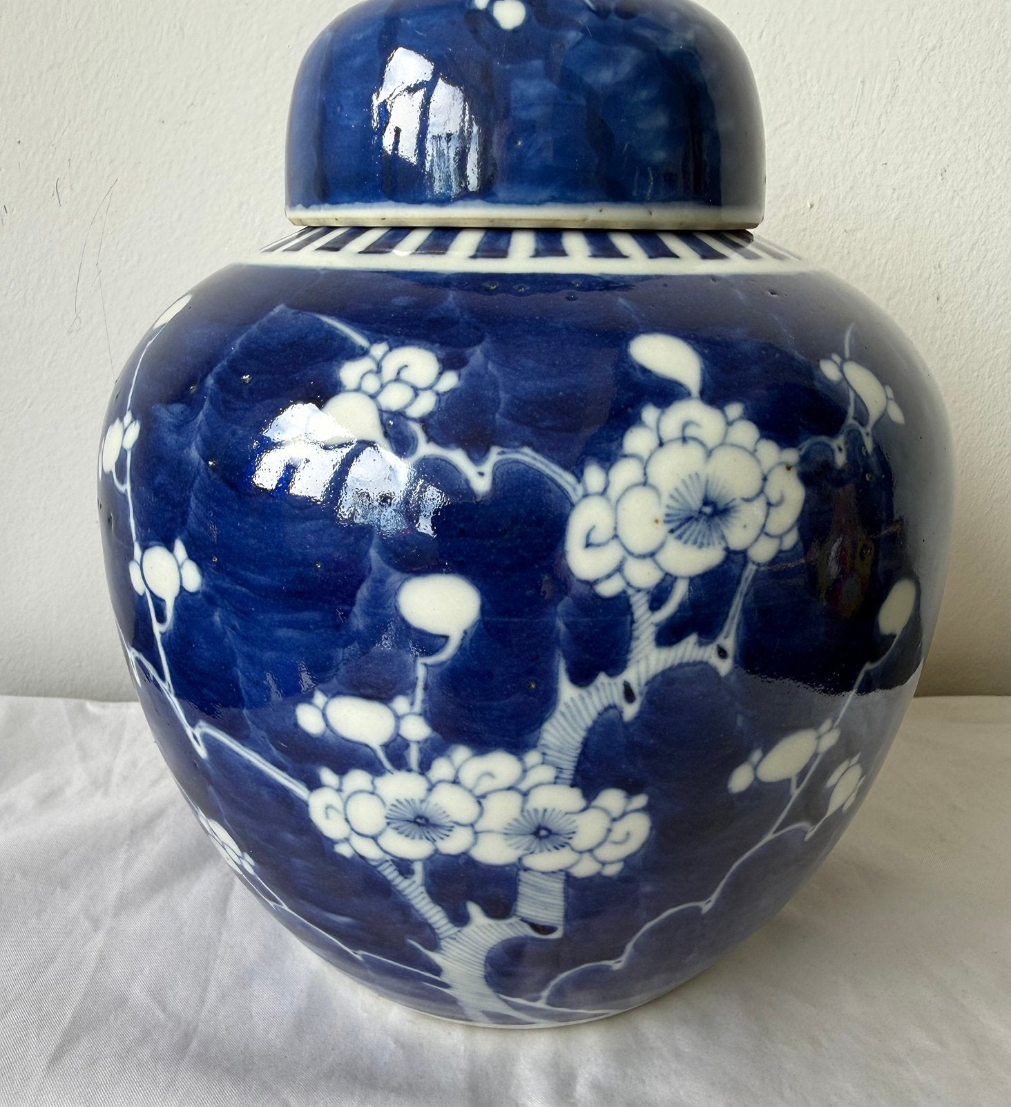 Antieke Chinees Prunus gemberpot blauw, Antiek en Kunst, Ophalen of Verzenden