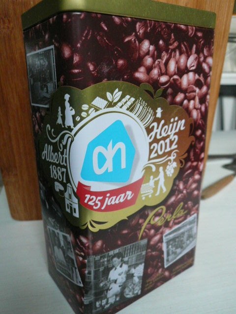 koffieblik tgv ALBERT HEIJN 125 jaar bestaan in 2012, Ophalen of Verzenden, Nieuw, Koffie, Overige merken