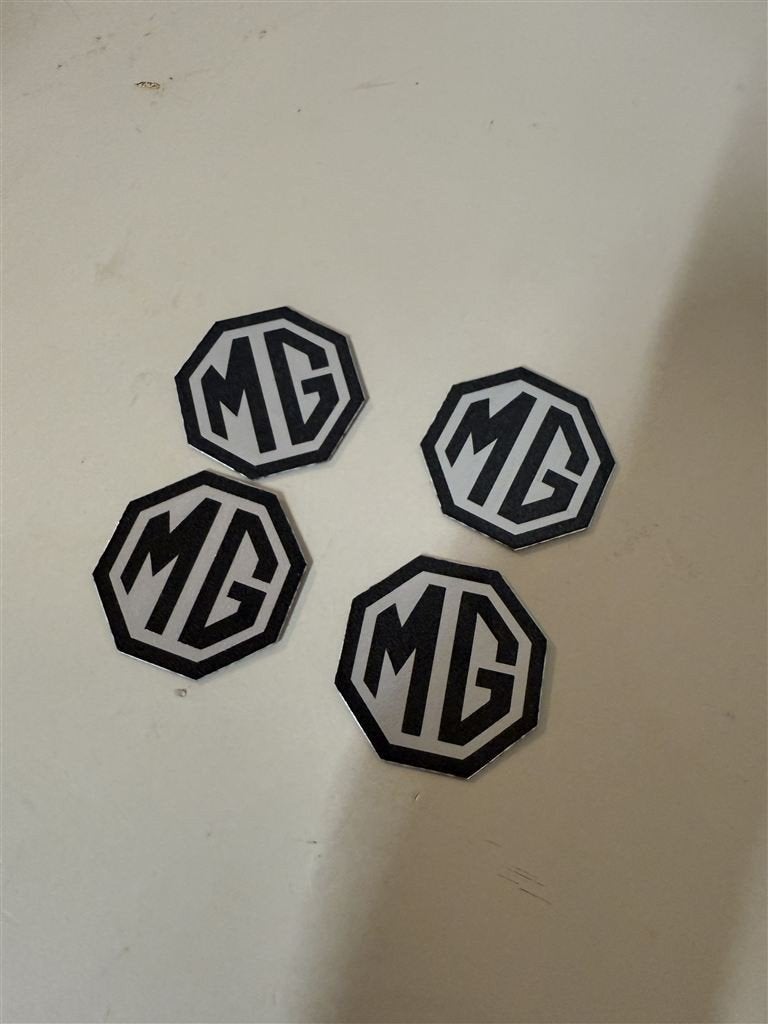 MG ZR/ZS/ZT Wielkap Logo Stickers - 45mm - Zwart & Zilver -, Auto diversen, Autostickers, Ophalen of Verzenden