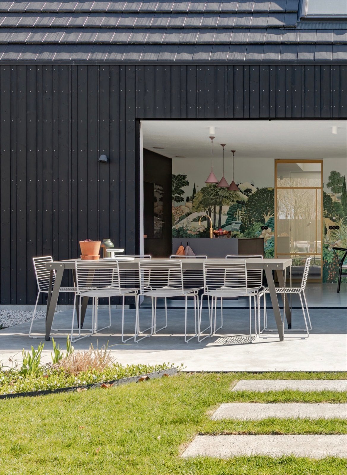 8x Hay Hee Eetkamerstoelen Wit buiten gebruikt dining chairs, Huis en Inrichting, Stoelen, Ophalen, Gebruikt, Wit, Metaal