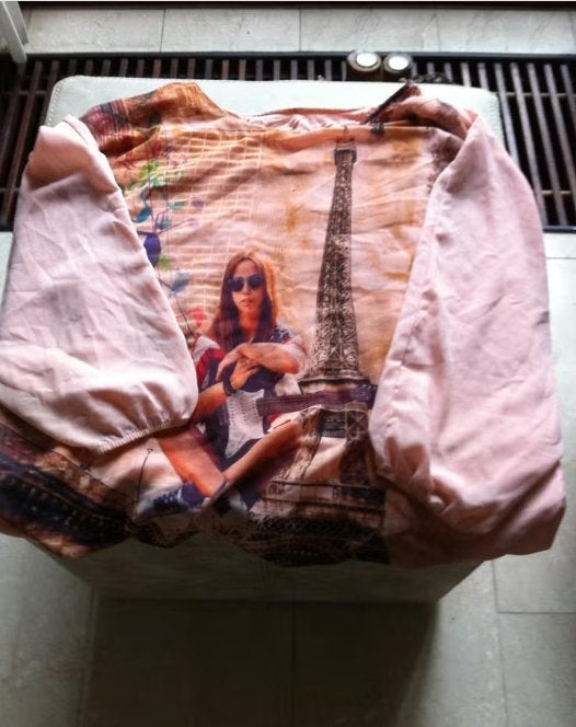 Dames bloes nylon zalm mt XL, Ophalen of Verzenden, Zo goed als nieuw, Maat 46/48 (XL) of groter, Roze