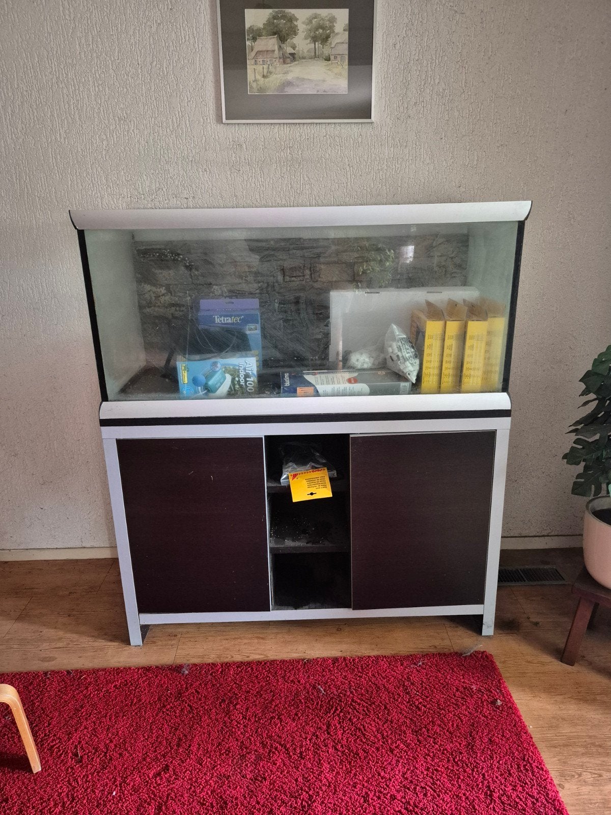 Aquarium met meubel, Dieren en Toebehoren, Vissen | Aquaria en Toebehoren, Ophalen, Gebruikt, Overige merken, Leeg aquarium