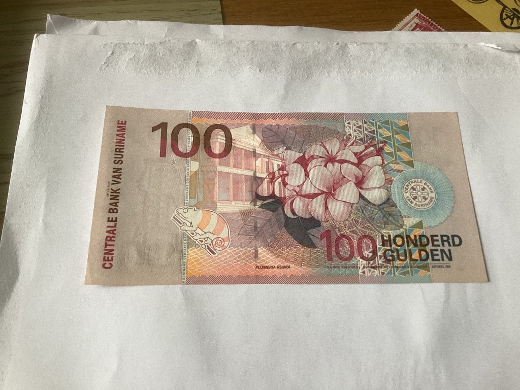 Bankbiljet Suriname 100,00 gulden, Verzenden, Overige landen