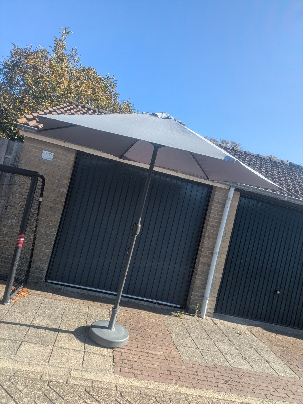 antraciete parasol met voet, Ophalen, Zweefparasol