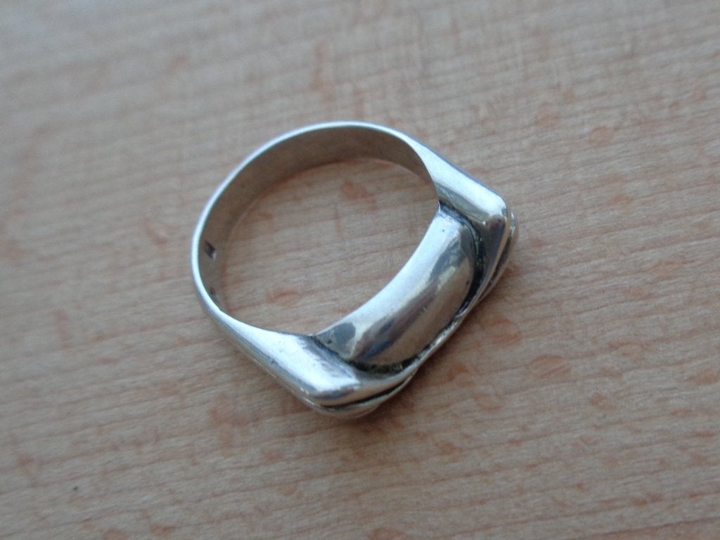 zilveren ring apart model [746], Sieraden, Tassen en Uiterlijk, Ringen, Verzenden, Zo goed als nieuw, 17 tot 18, Dame