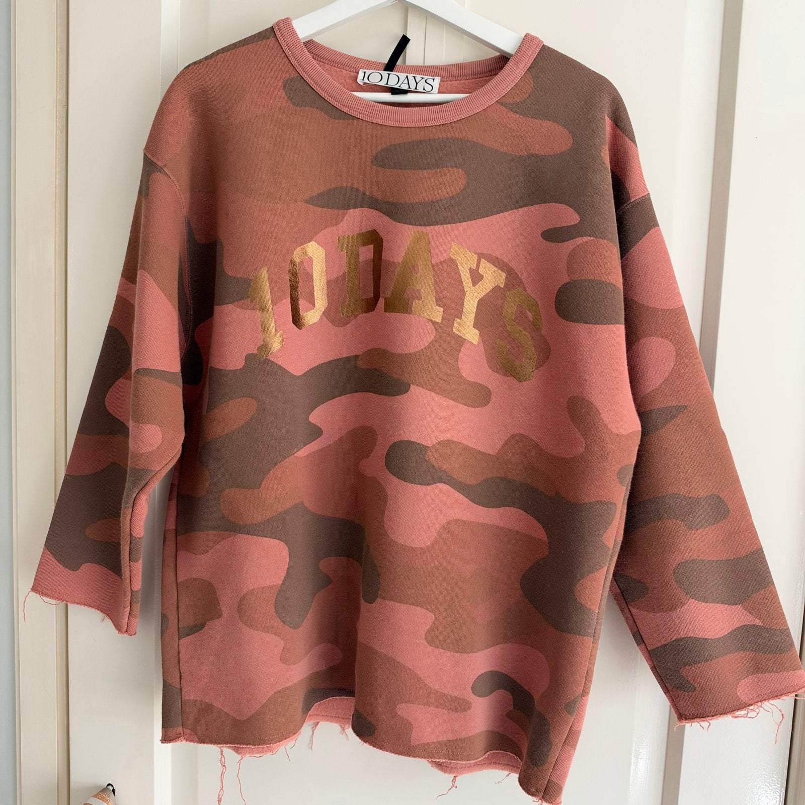 10DAYS Camouflage Sweater Roze/Bruin Maat S, Kleding | Dames, Ophalen of Verzenden, Zo goed als nieuw, Maat 36 (S), Roze
