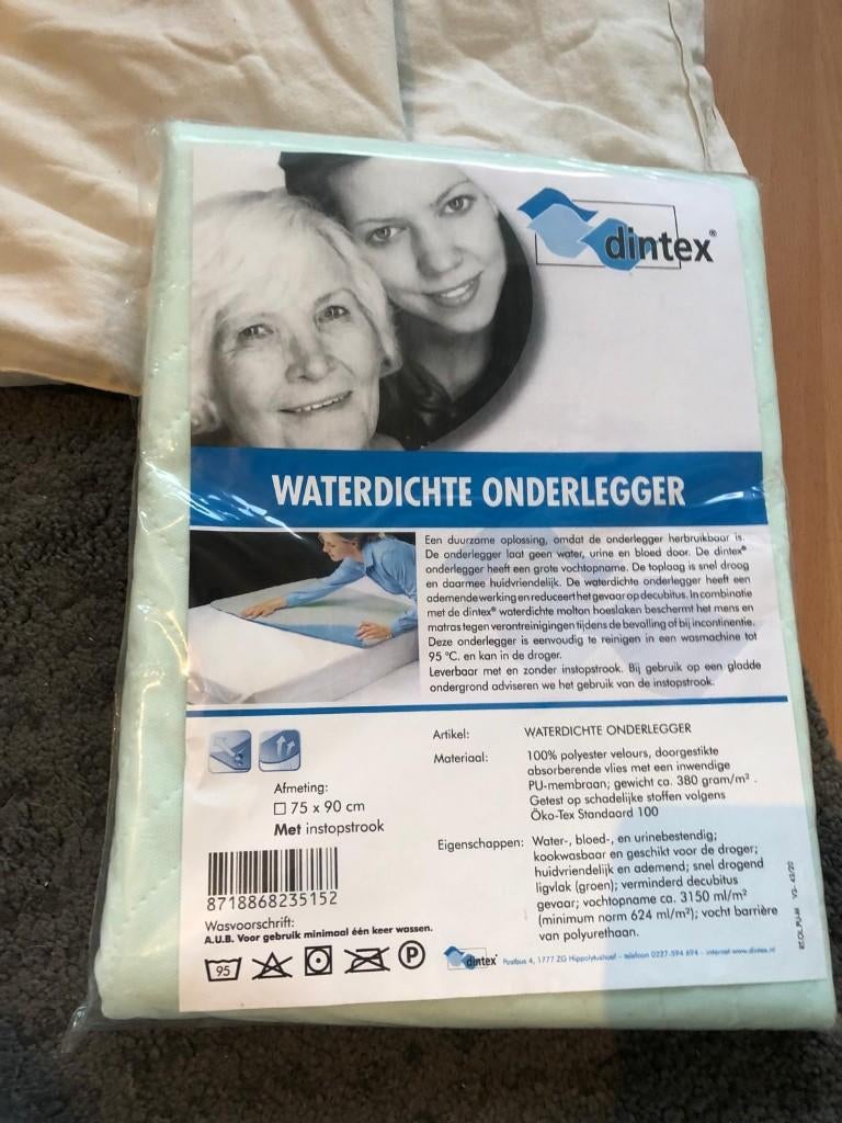 waterdichte onderlegger matrasbeschermer 1 persoons nieuw, 90 cm, Eenpersoons, Blauw, Nieuw