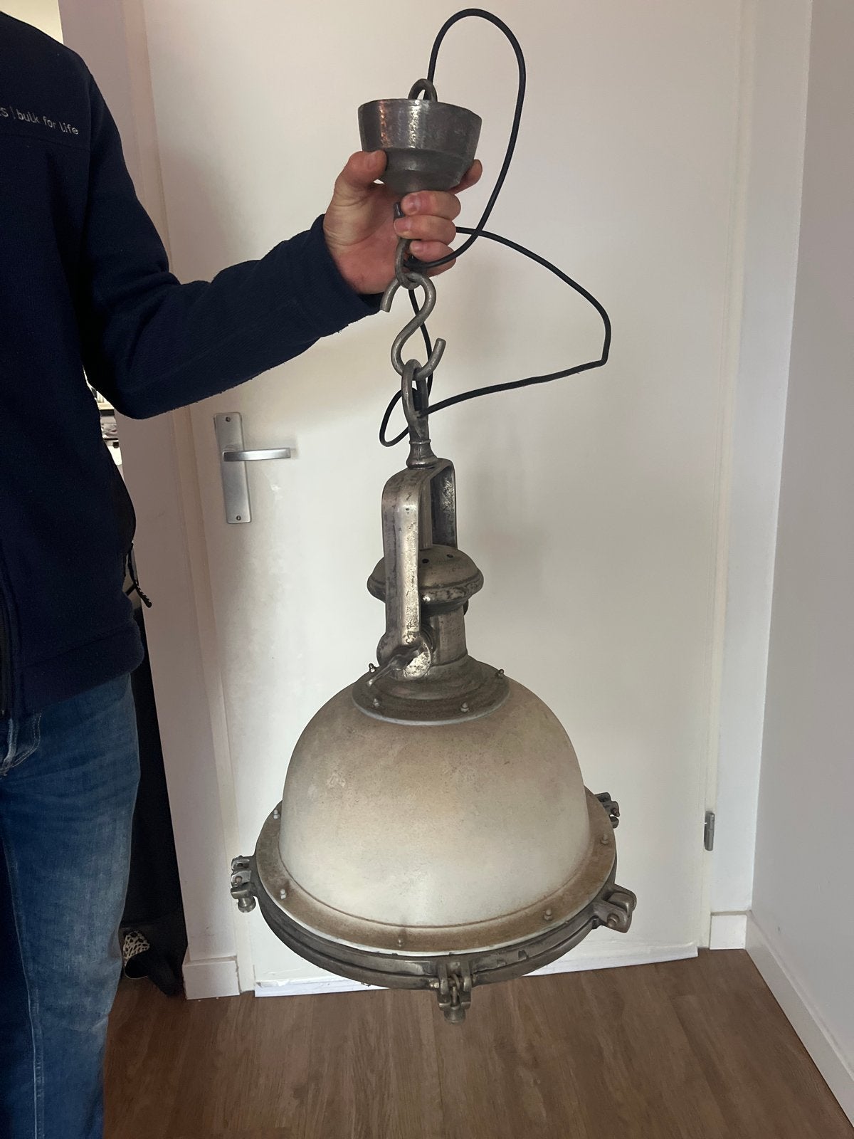 Vintage Industriële Hanglamp - Scheepslamp, Ophalen of Verzenden
