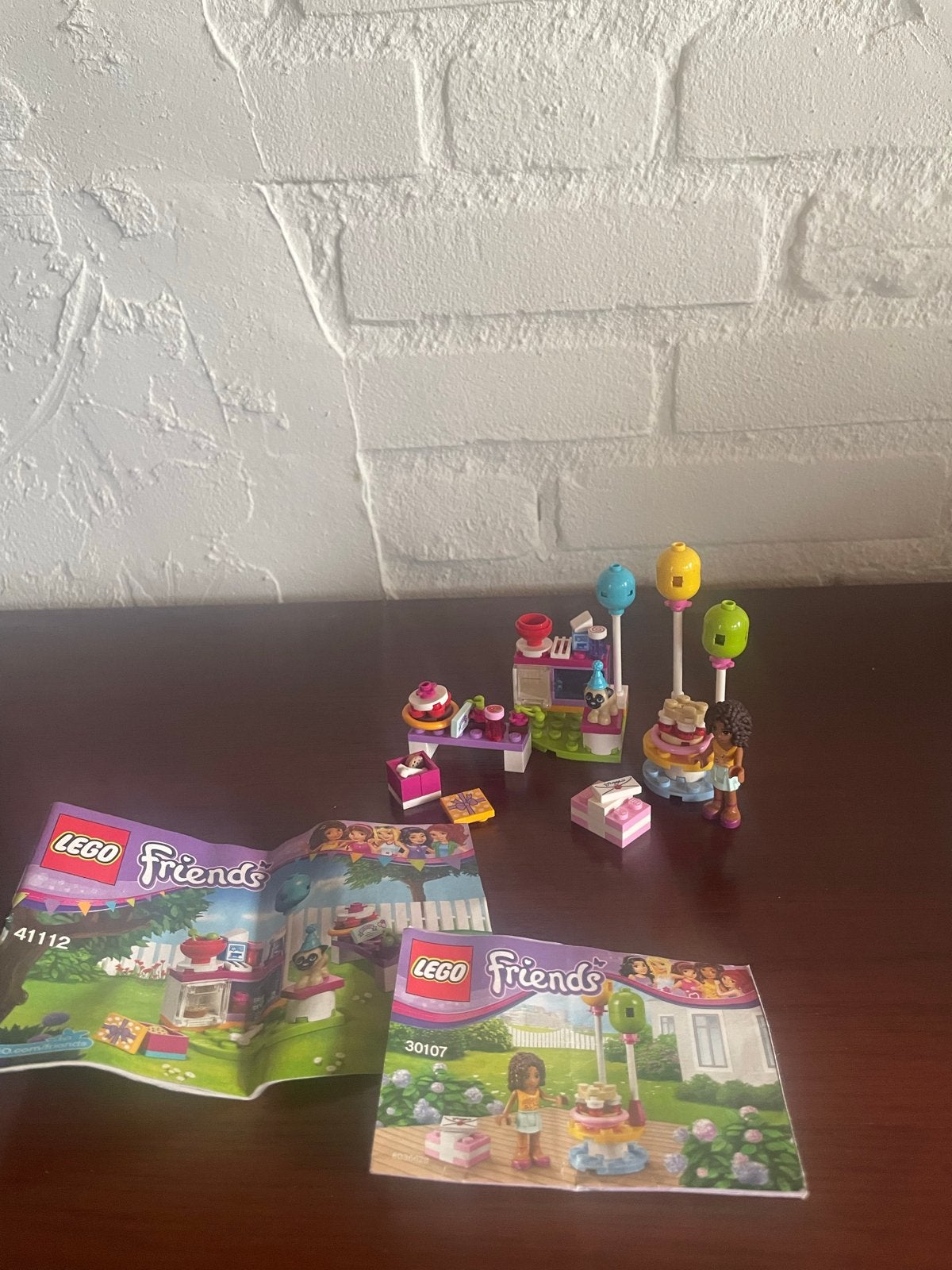 Lego Friends Feestje Sets (41112 & 30107) met instructies, Gebruikt, Lego, Friends, Ophalen of Verzenden