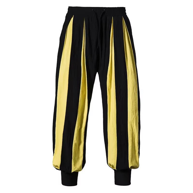 Middeleeuwse geel zwarte heren broek, Verzenden, Nieuw, Overige maten, Meerkleurig
