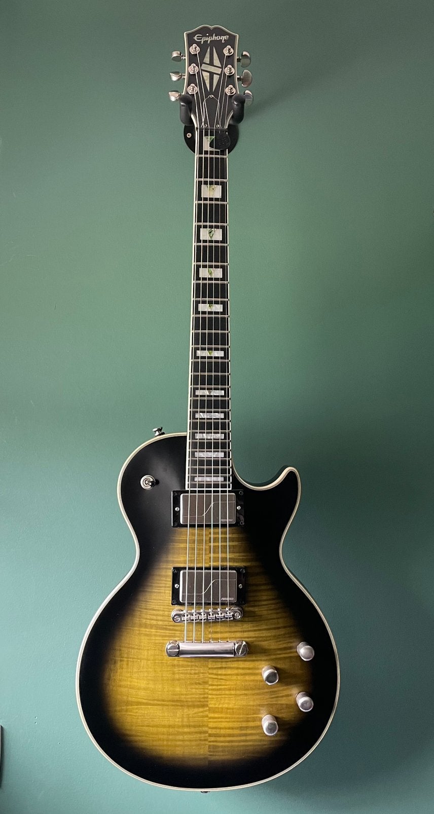 Epiphone les paul Prophecy Olive Tiger (Aged Gloss), Muziek en Instrumenten, Snaarinstrumenten | Gitaren | Elektrisch, Ophalen
