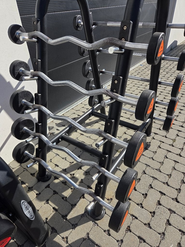 Ziva Barbell Set (Straight & Curl) 10-30kg + Matrix Rack, Ophalen, Gebruikt, Benen, Halterset