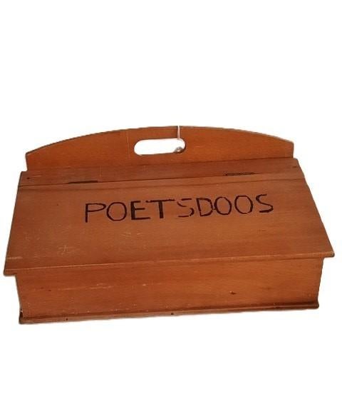 Authentieke Beukenhouten Schoenpoetskist, met Borstels, Antiek en Kunst, Ophalen