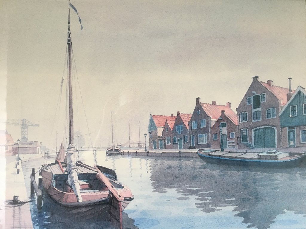 Ingelijste plaat Gerrit Neven, Ophalen of Verzenden, Achter glas