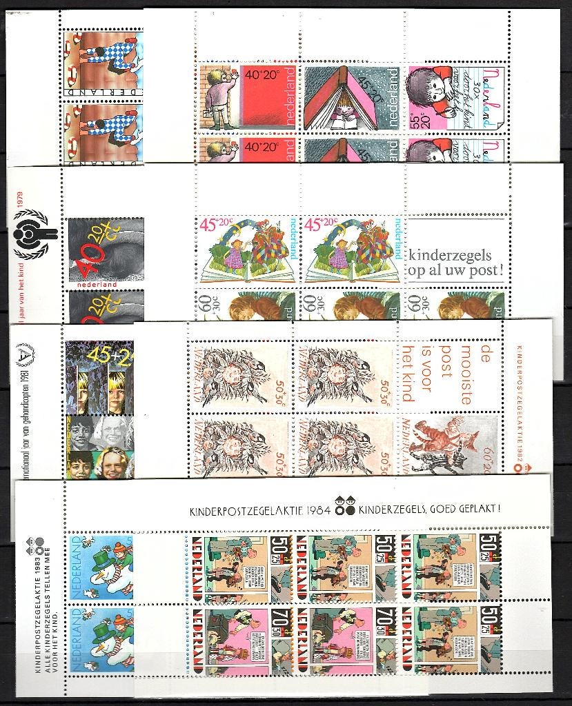 Kinderblokken 1977 tem 1984 postfris, Postzegels en Munten, Postzegels | Nederland, Ophalen of Verzenden, Na 1940, Postfris
