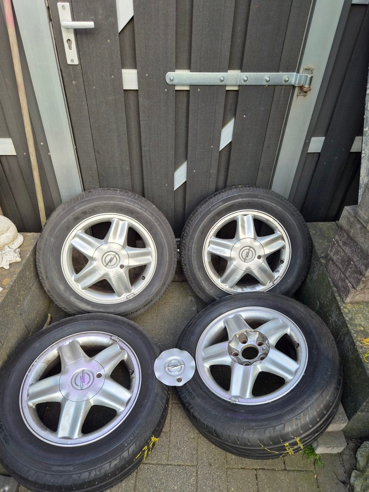 Opel velgen Aluminium met GOEDE banden, Ophalen, Gebruikt, 15 inch, Banden en Velgen