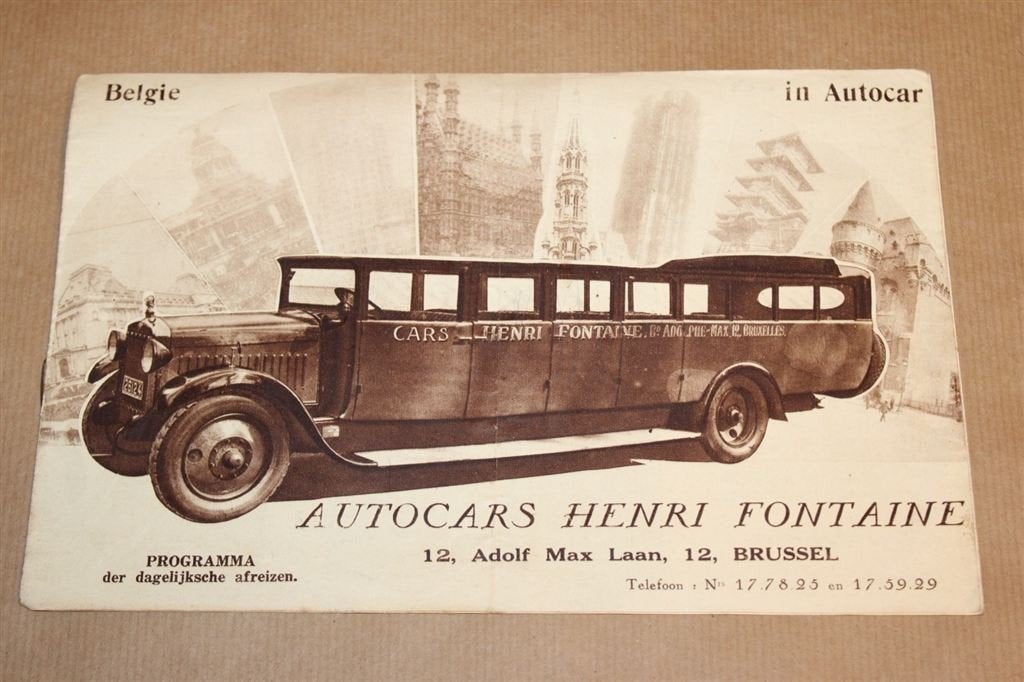 Zeldzame brochure - Autocars Henri Fontaine - 1930 !!, Ophalen of Verzenden, Gelezen