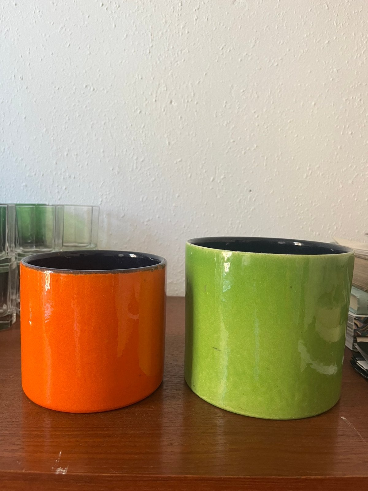 Made in West Germany plantenpot bloempotten vintage, Ophalen, Rond, Zo goed als nieuw, Aardewerk