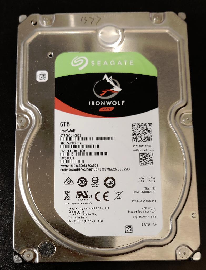 Seagate IronWolf ST6000VN0033 - 6TB [HDD-1477]  30-4, Ophalen of Verzenden, Zo goed als nieuw, 6tb, Desktop