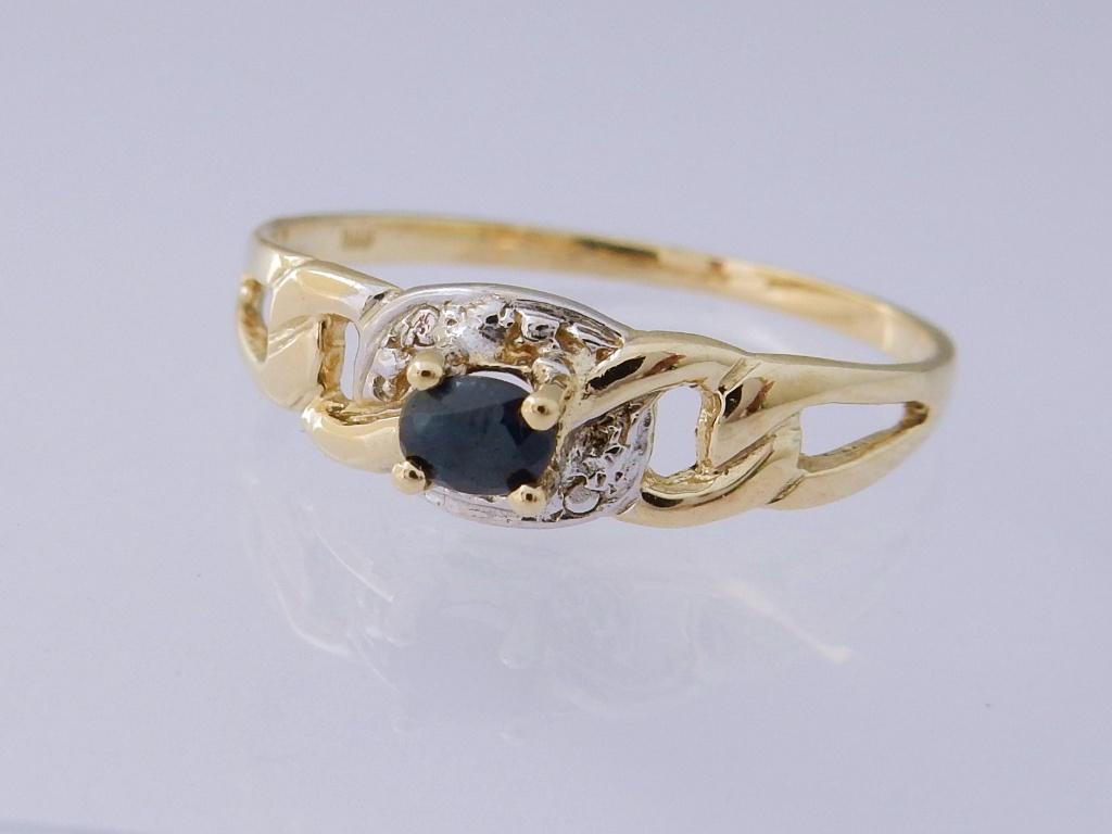 18 karaat Gouden Alliance Ring Damesring Diamanten Saffieren
