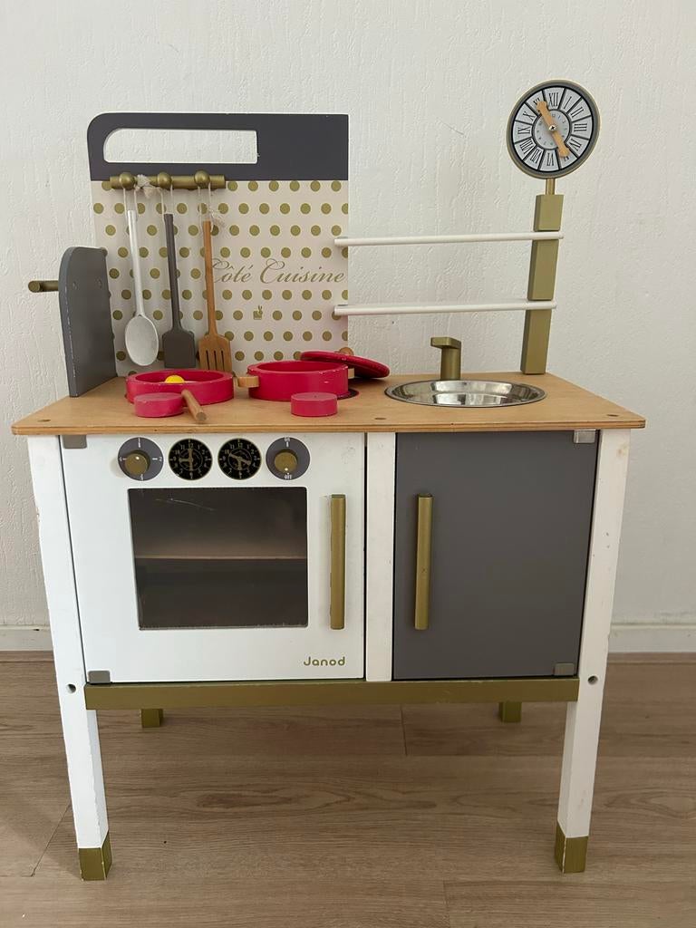 Janod Houten Speelkeuken met veel Accessoires, Ophalen, Gebruikt, Hout, Speelkeuken