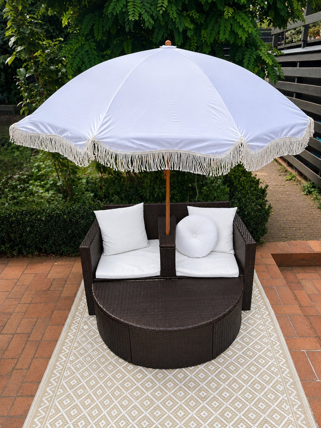 Garden or balcony Lounger Tuinset with Umbrella Parasol, Tuin en Terras, Ophalen, Zo goed als nieuw