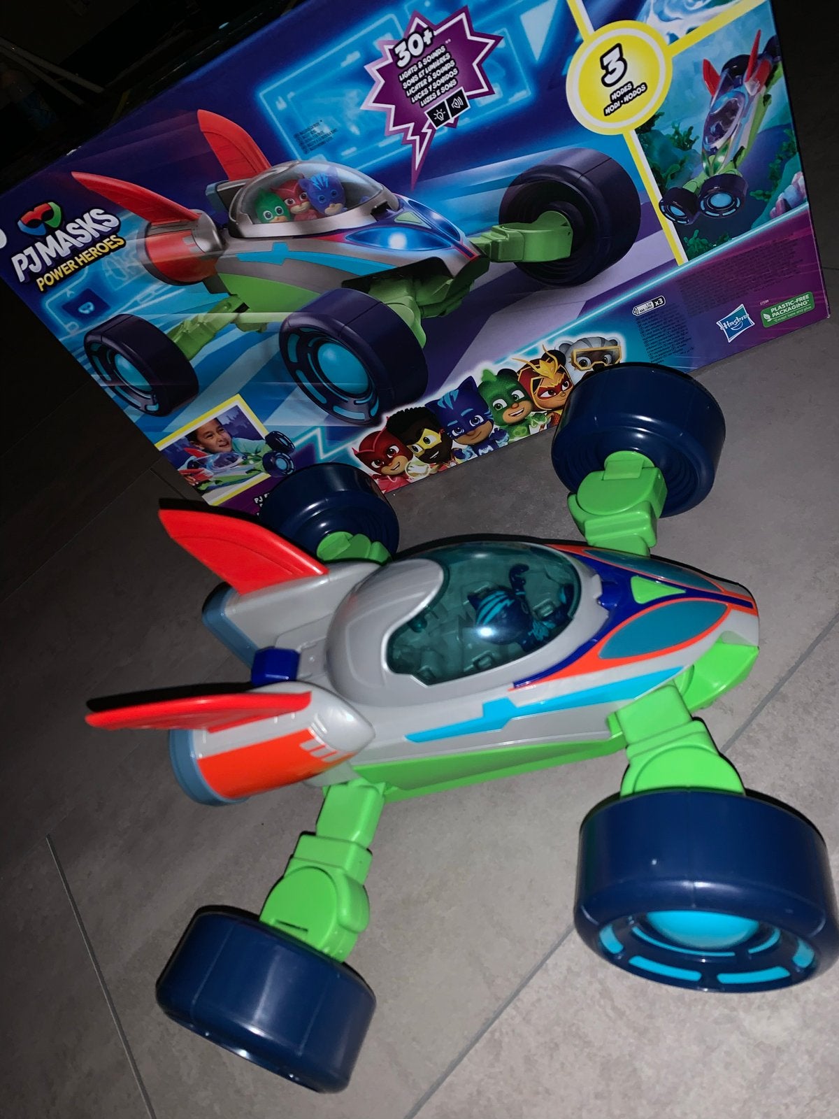 PJ Masks Power Heroes Voertuig met Catboy Figuur, Ophalen, Zo goed als nieuw