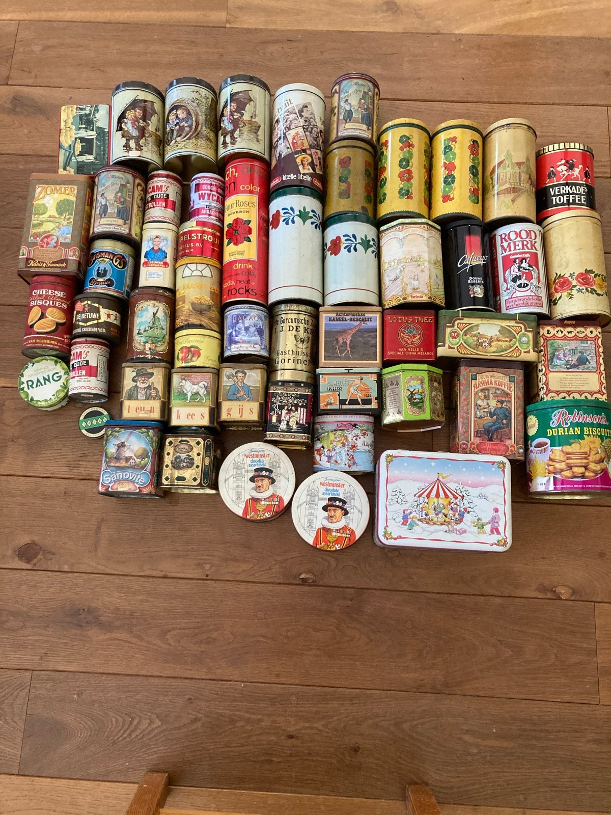 Grote collectie vintage blikken - 50+ stuks, Verzamelen, Blikken, Ophalen, Gebruikt, Overige, Overige merken