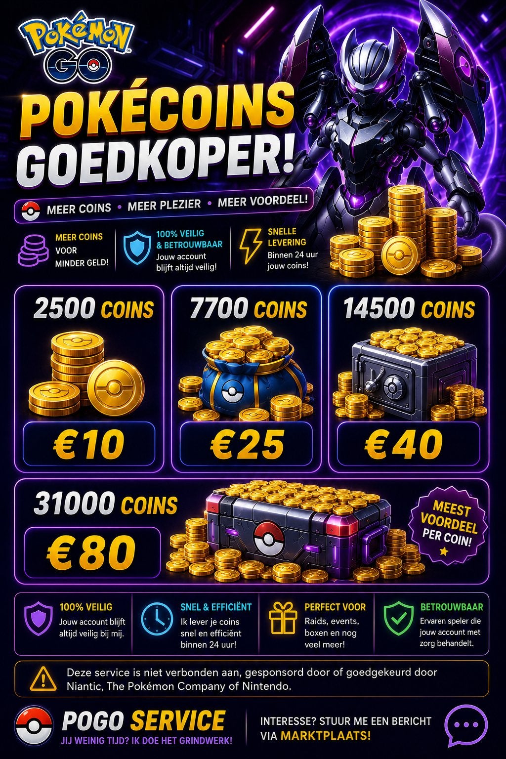 Pokémon Go Pokecoins - Snel & Voordelig!, Ophalen, Nieuw