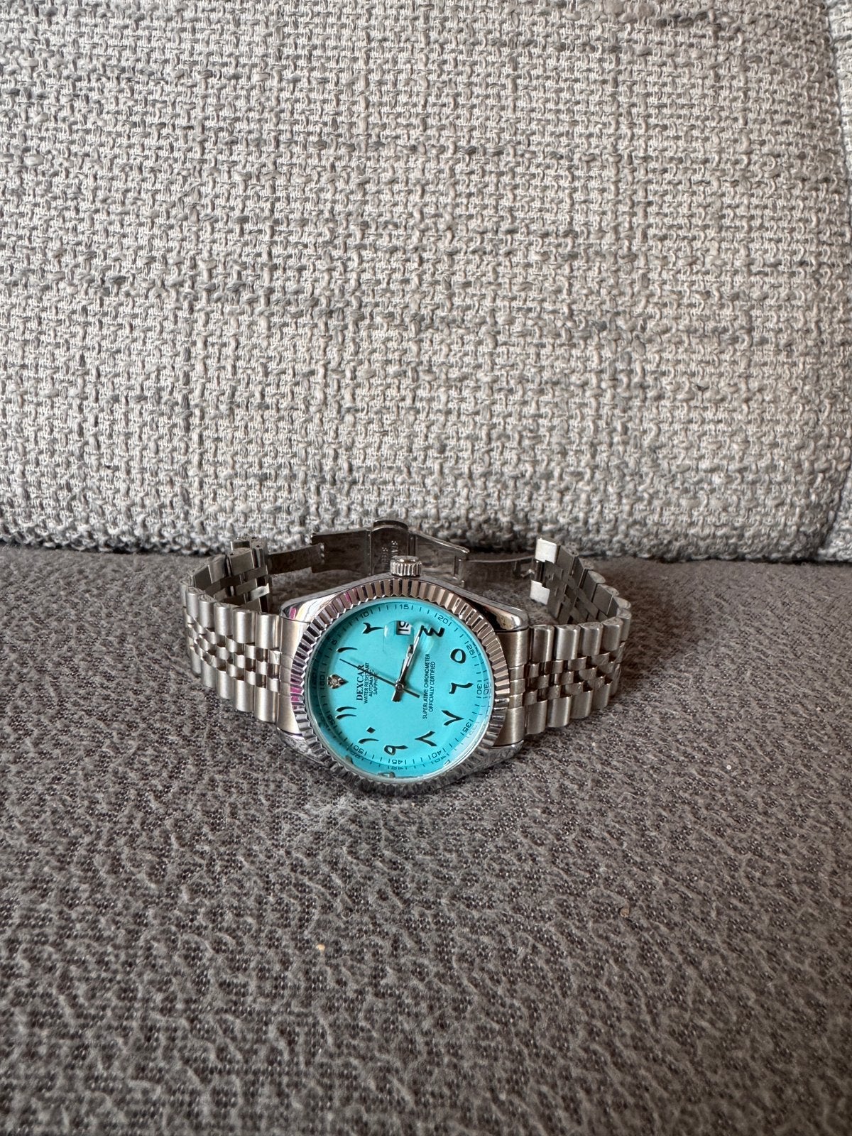 Dexcar Datejust Horloge automatisch Tiffany - Arabic dial, Ophalen of Verzenden, Zo goed als nieuw, Staal, Overige merken