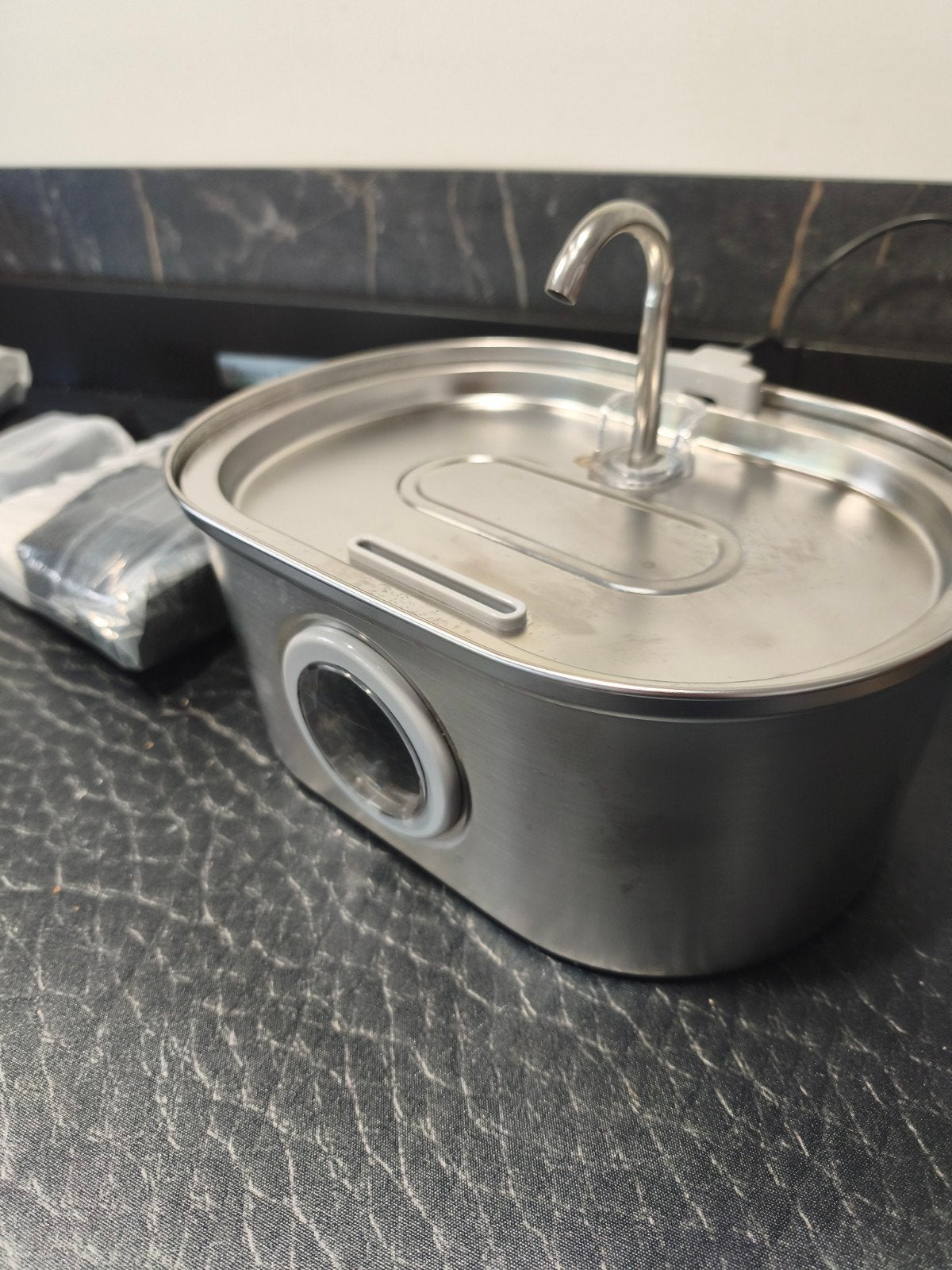 RVS Drink-Water fontein 3.2 liter Kat-Hond Incl Filters ZGAN, Dieren en Toebehoren, Ophalen, Automatisch, Zo goed als nieuw