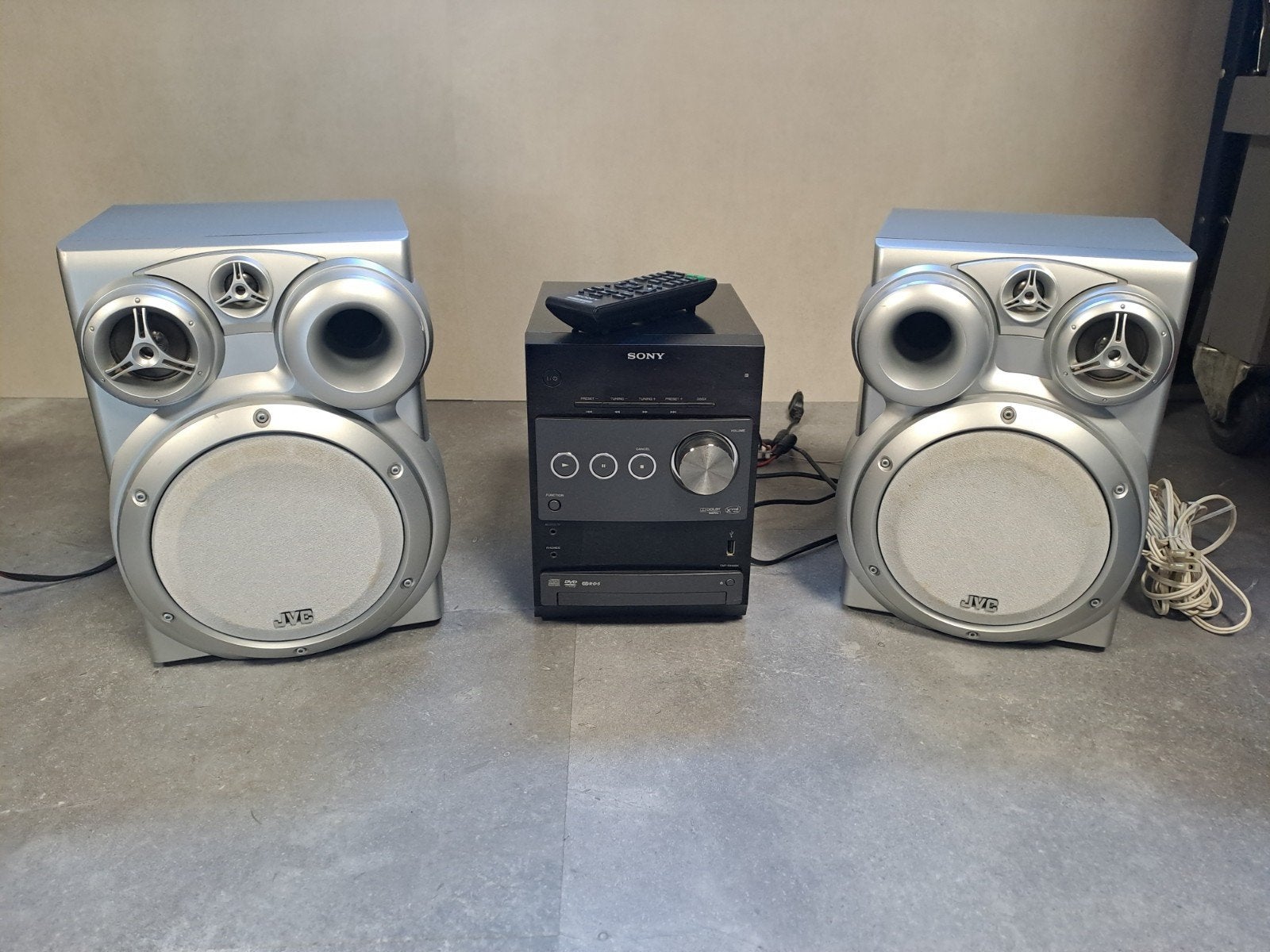 Stereo-set,radio set,Sony stereo,JVC boxen,, Ophalen of Verzenden, Gebruikt, Sony