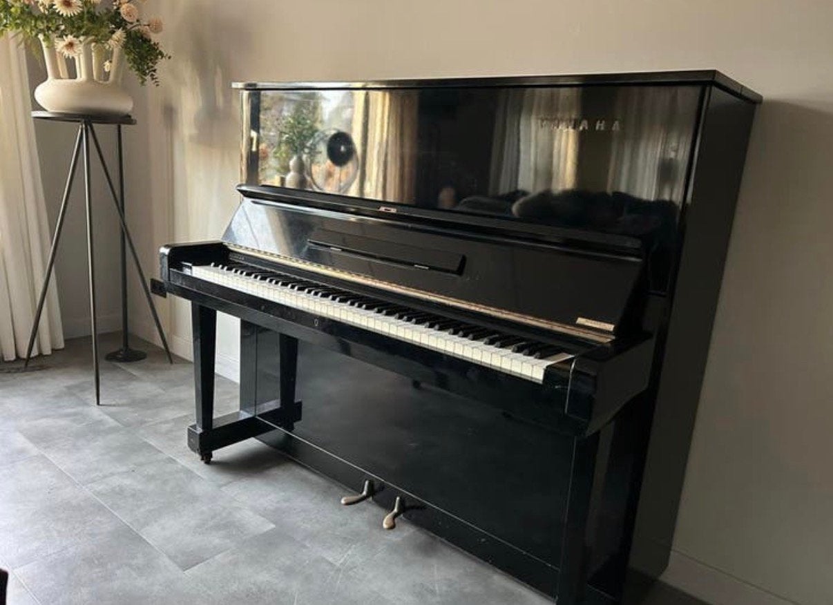 Yamaha U3 piano hoogglans zwart, Ophalen, Gebruikt, Zwart, Piano